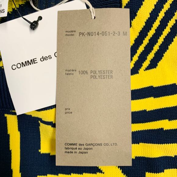 COMME des GARCONS HOMME PLUS Size M Yellow Navy Geometric Polyester Pullover - Picture 5 of 6